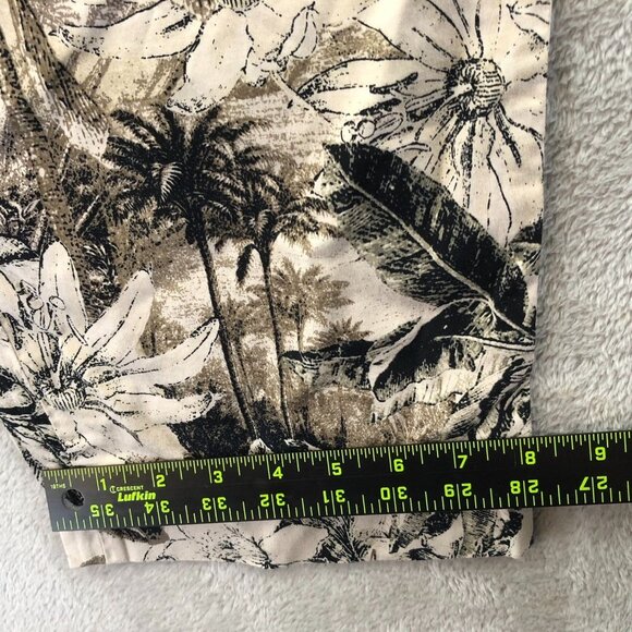 Onque Casuals Womens Pants Medium Straight Leg Brown Floral Relaxed Boho Travel - Picture 7 of 12